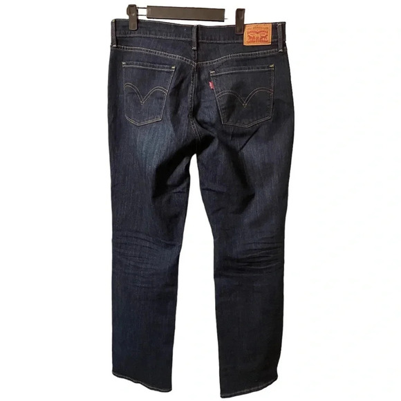 LEVIS 505 STRAIGHT DARK WASH JEANS - Picture 2 of 4